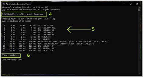 tracert command.